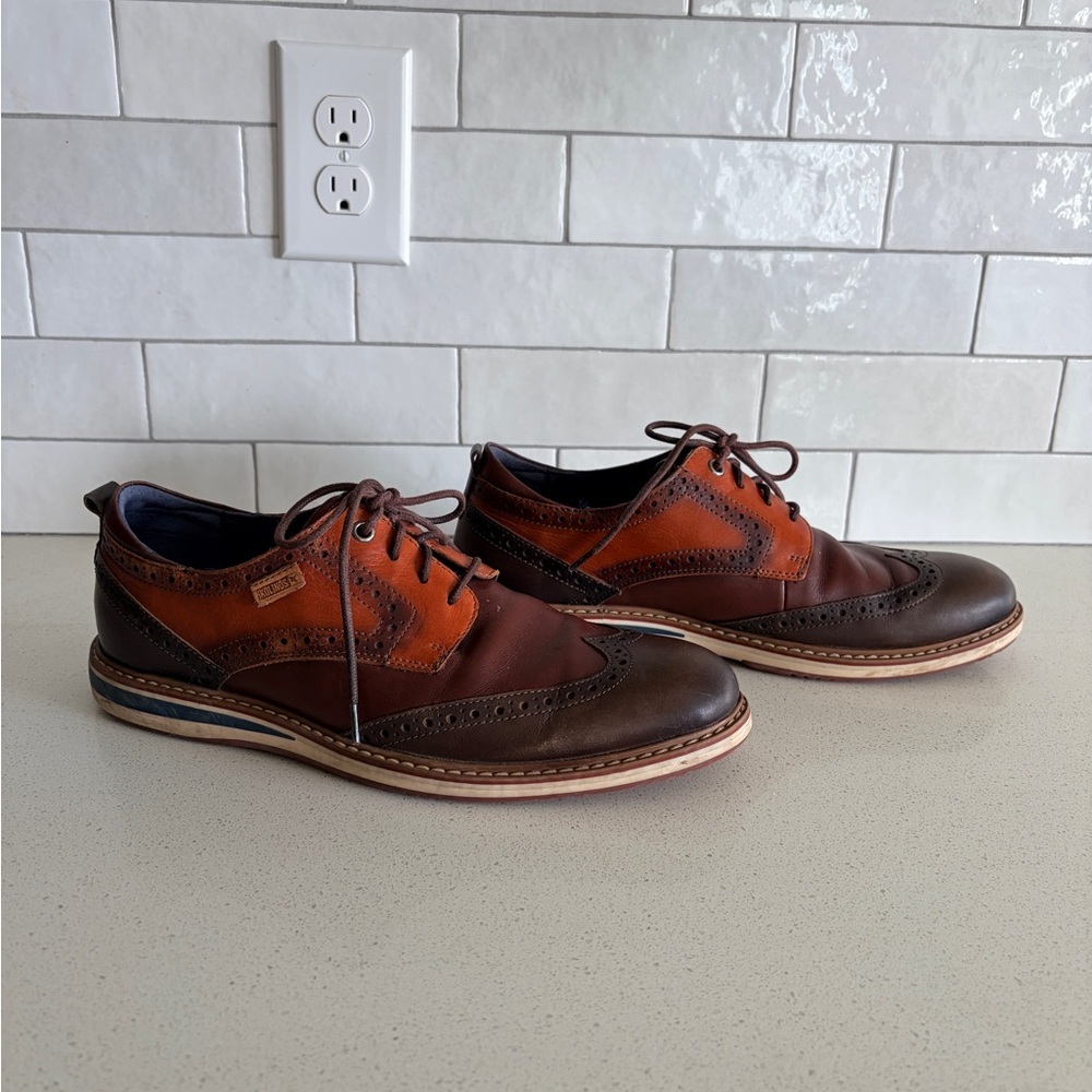 PIKOLINOS Two-Tone Brown Leather Oxfords